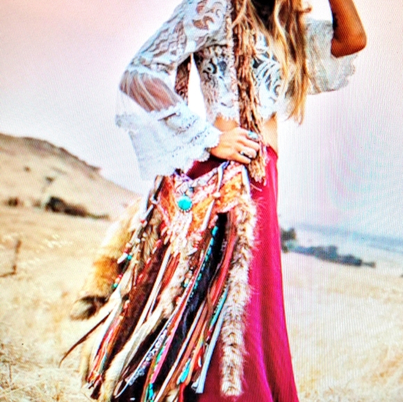 NWT BO HO WHITE LACE TOP MEDIUM - Picture 1 of 16